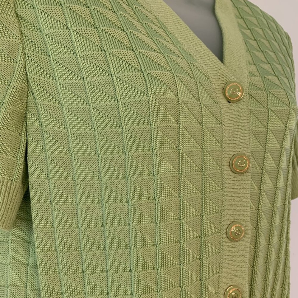 St. John Collection Green Short Sleeve Blazer - Picture 3 of 5